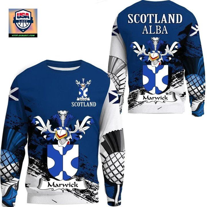 Marwick Scottish Family Crest Scotland Special Sweater A7 ? Usalast