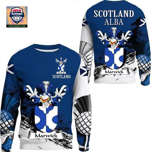 Marwick Scottish Family Crest Scotland Special Sweater A7 ? Usalast
