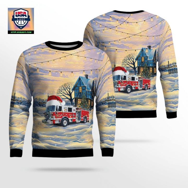 Maryland Hollywood Volunteer Fire Department Christmas Sweater 3D ? Usalast