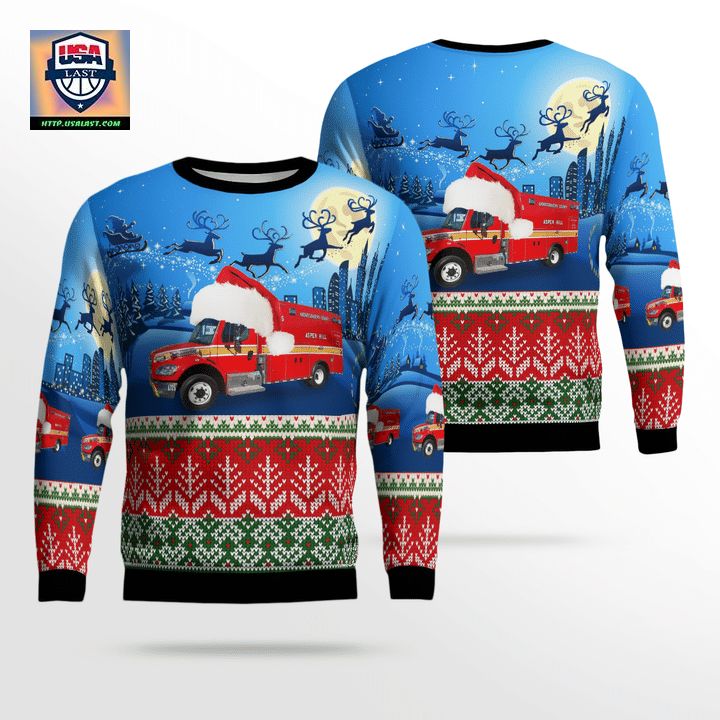 Maryland Montgomery County Fire and Rescue Service EMS Christmas Sweater 3D ? Usalast