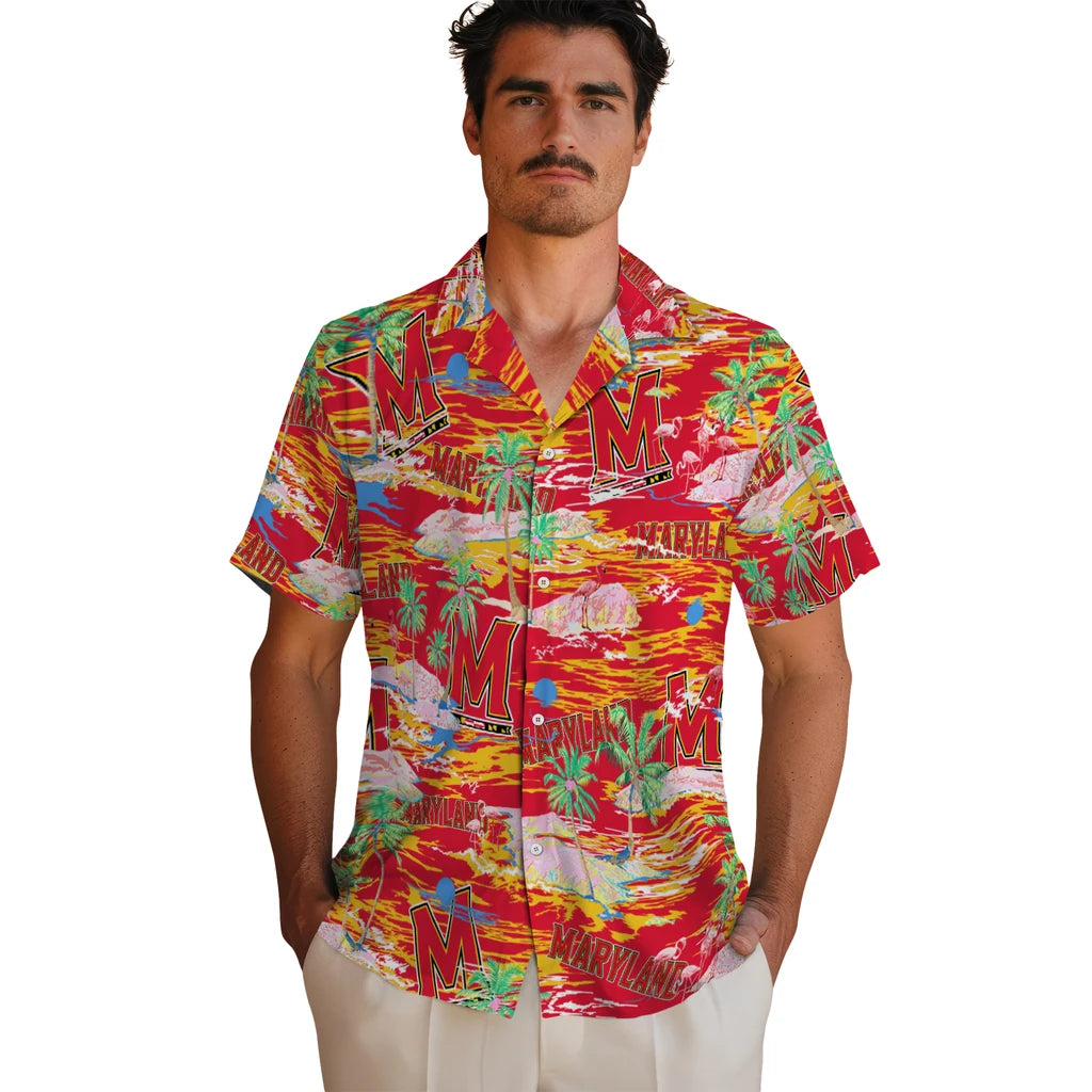 Maryland Terrapins Flamingo Retreat 2026 Hawaiian Shirt – Moonbestprint