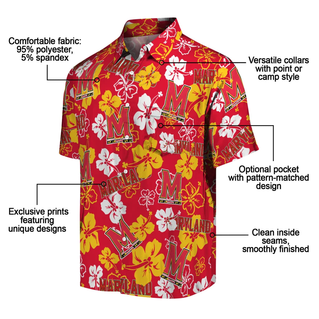 Maryland Terrapins Hibiscus Bloom Hawaiian Shirt – Moonbestprint