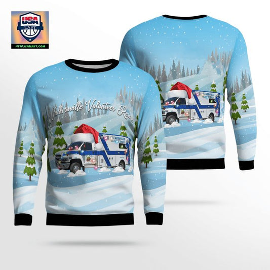 Maryland Walkersville Volunteer Rescue Christmas AOP Sweater ? Usalast