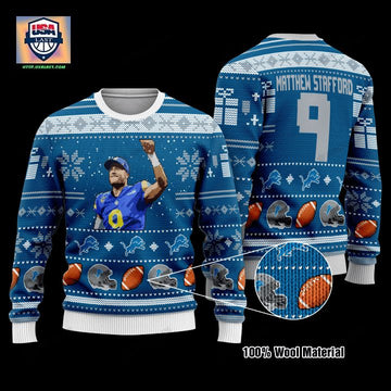 Matthew Stafford 9 Detroit Lions Nfl Christmas Sweater ? Usalast