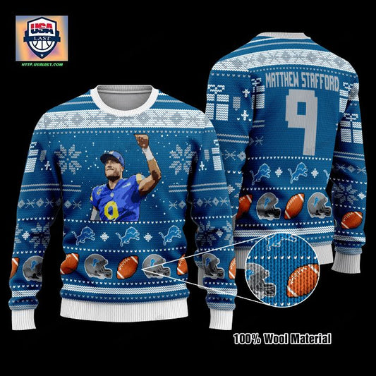Matthew Stafford 9 Detroit Lions Nfl Christmas Sweater ? Usalast