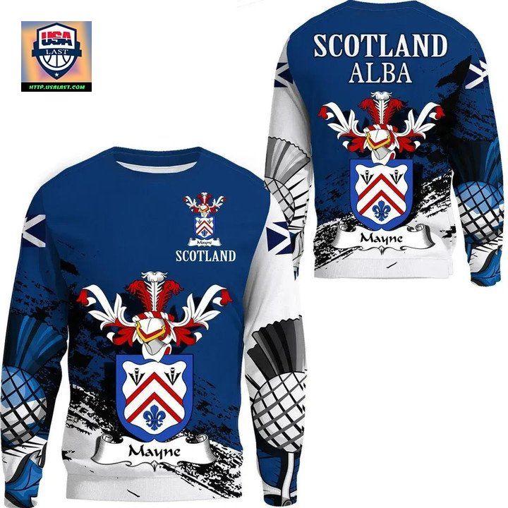 Mayne Scottish Family Crest Scotland Special Sweater A7 ? Usalast