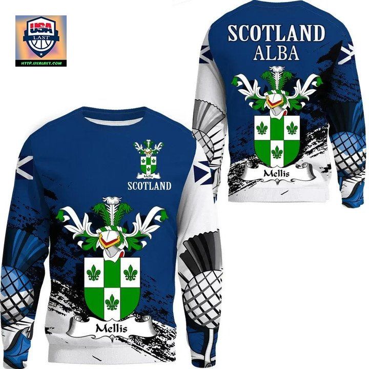 Mellis Scottish Family Crest Scotland Special Sweater A7 ? Usalast