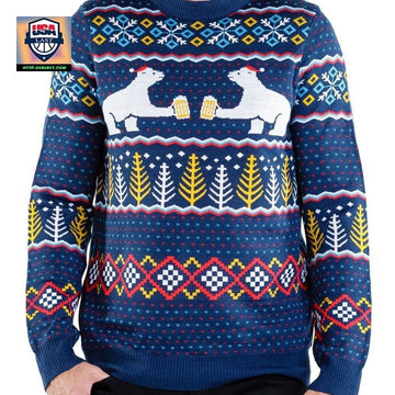 Mens Polar Bear Party Unisex 3D Ugly Christmas Sweater ? Usalast