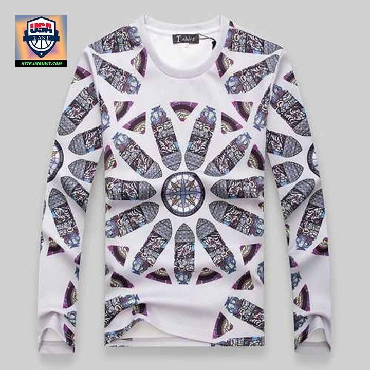 Mens Slim Fit Compass Printing O-Neck Sweater Sh4118 ? Usalast
