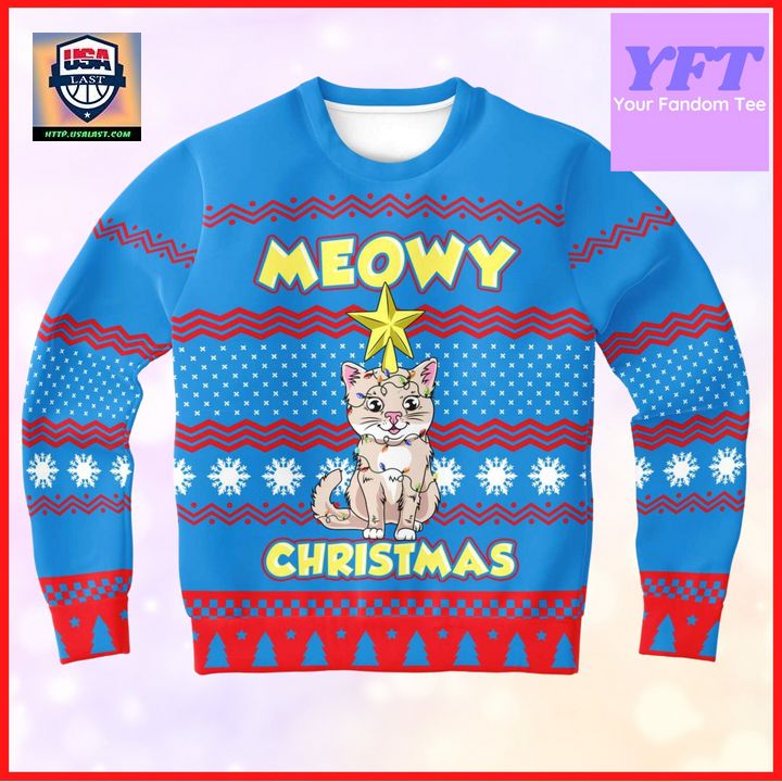 Meowy Meowy Catmas For Her Funny Cats Kitty 3d Ugly Christmas Sweater ? Usalast