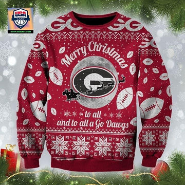 Merry Christmas Georgia Bulldogs To All And To All A Go Dawgs Ugly Christmas 3D Printed Sweater 3D 3D Graphic Printed Tshirt Hoodie Up To 5Xl 3D Hoodie Sweater Tshirt ? Usalast