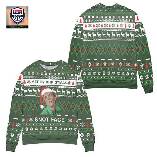 Merry Christmas Snot Face Drop Dead Fred Ugly Christmas Sweater ? Green ? Usalast