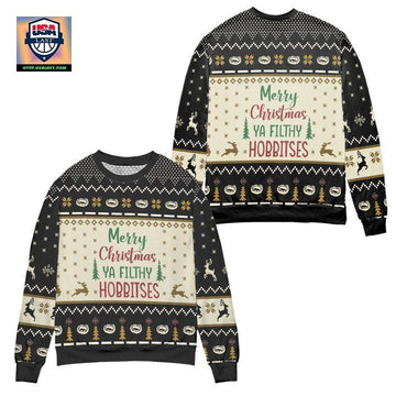 Merry Christmas You Filthy Hobbitses Ugly Christmas Sweater ? Black ? Usalast