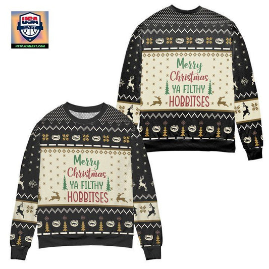 Merry Christmas You Filthy Hobbitses Ugly Christmas Sweater ? Black ? Usalast
