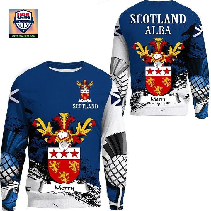 Merry Scottish Family Crest Scotland Special Sweater A7 ? Usalast