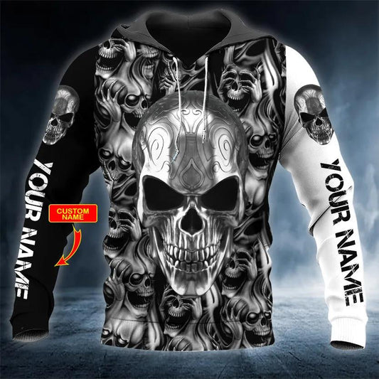 Metal Angry Skull Custom 3D All Over Print Hoodie -Moonbestprint