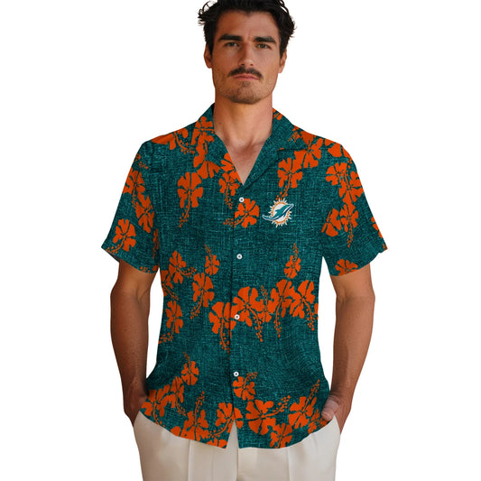 Miami Dolphins Hawaiian Shirt - 50th State Flower | Moonbestprint