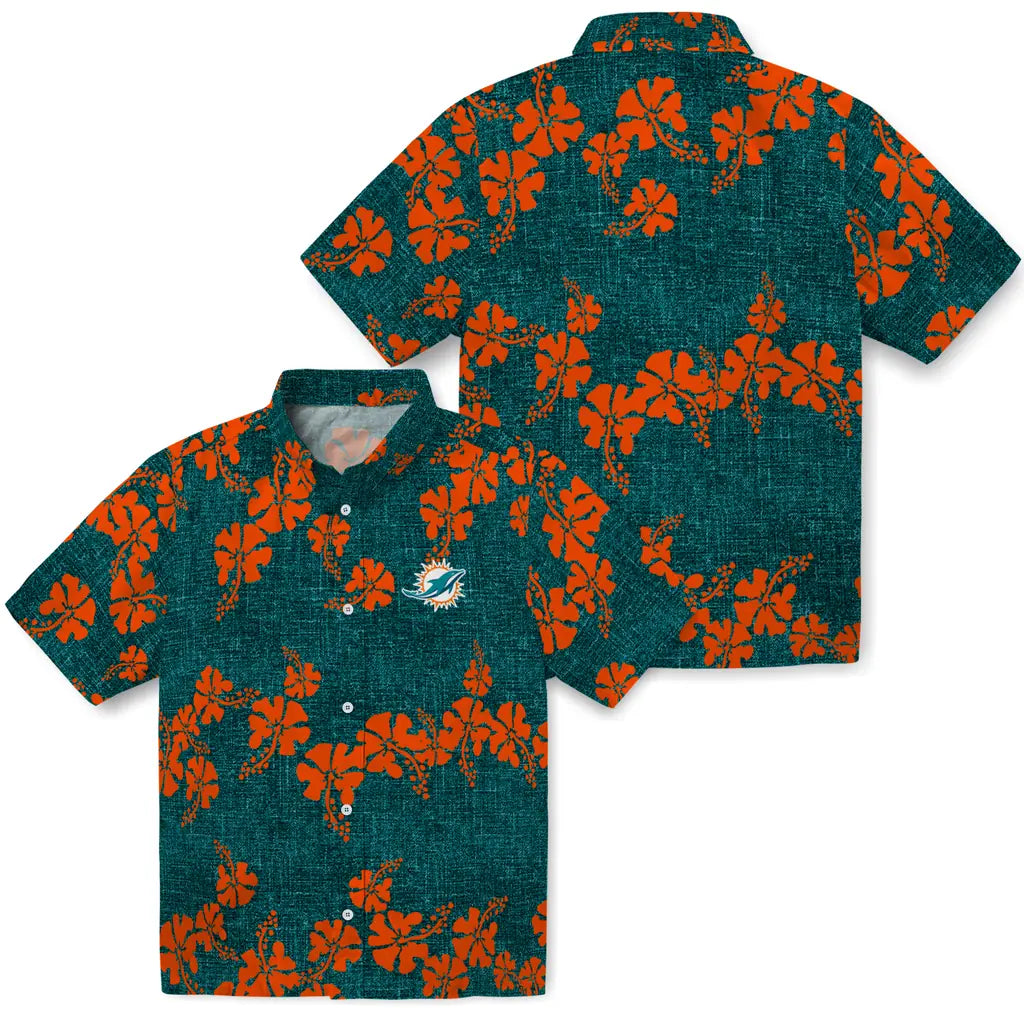 Miami Dolphins Hawaiian Shirt - 50th State Flower | Moonbestprint