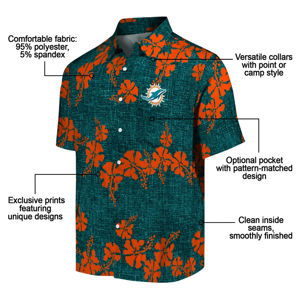 Miami Dolphins Hawaiian Shirt - 50th State Flower | Moonbestprint