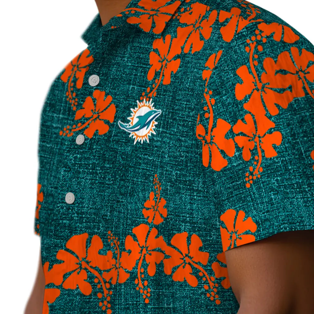 Miami Dolphins Hawaiian Shirt - 50th State Flower | Moonbestprint