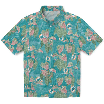 Miami Dolphins Hawaiian Shirt - Anthurium Overlay | Moonbestprint