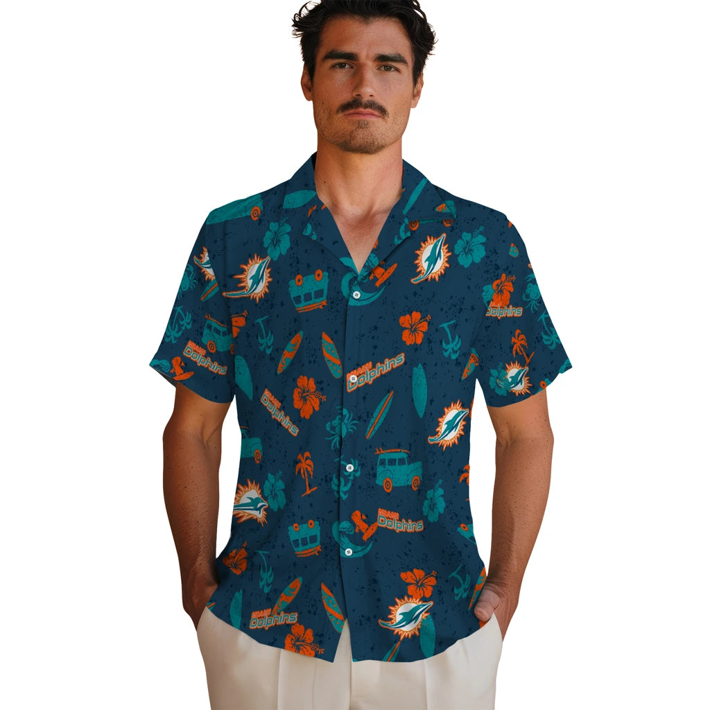 Miami Dolphins Hawaiian Shirt - Beach Vibe | Moonbestprint