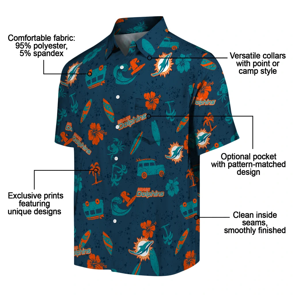 Miami Dolphins Hawaiian Shirt - Beach Vibe | Moonbestprint
