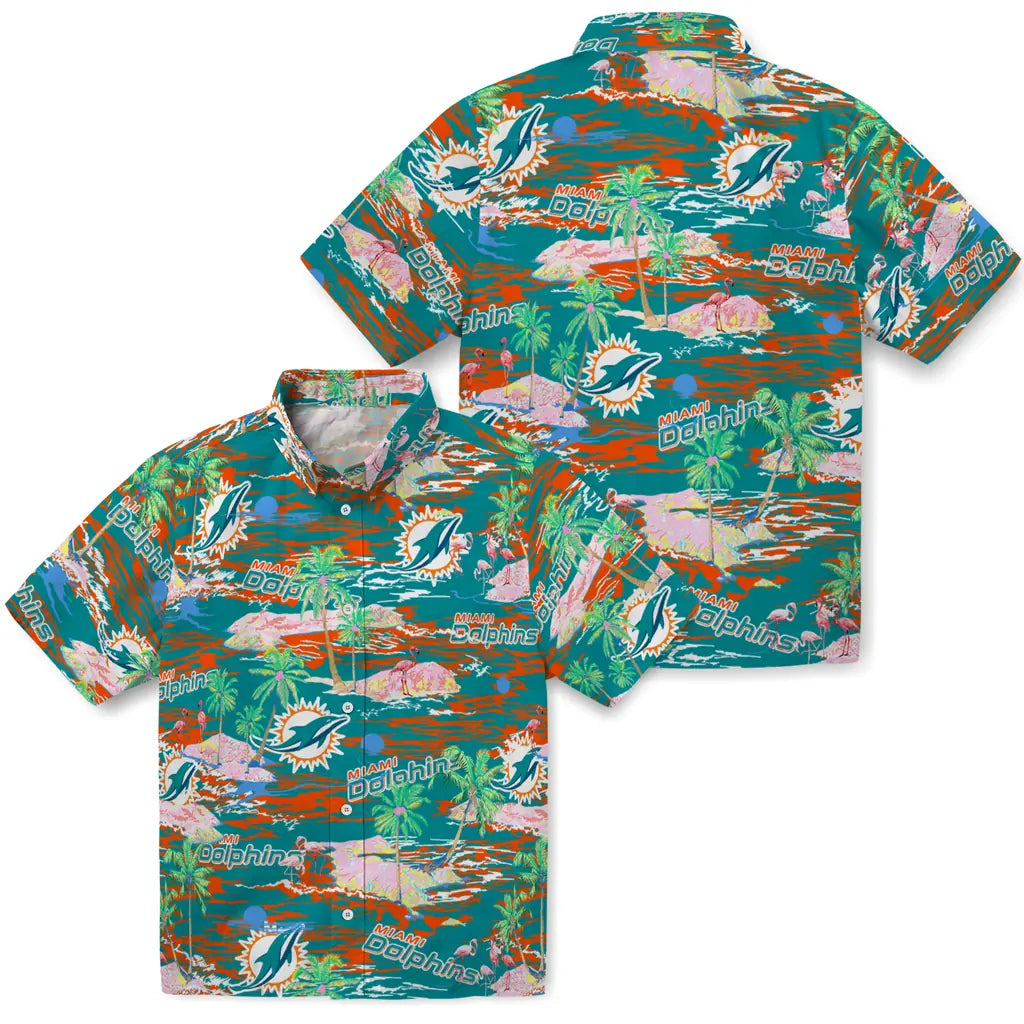 Miami Dolphins Flamingo Retreat 2026 Hawaiian Shirt – Moonbestprint