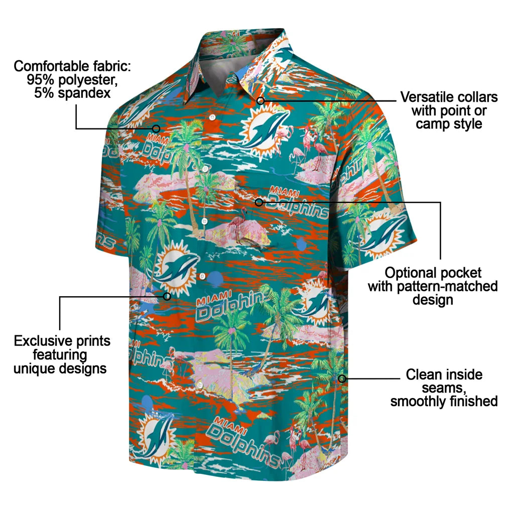 Miami Dolphins Flamingo Retreat 2026 Hawaiian Shirt – Moonbestprint
