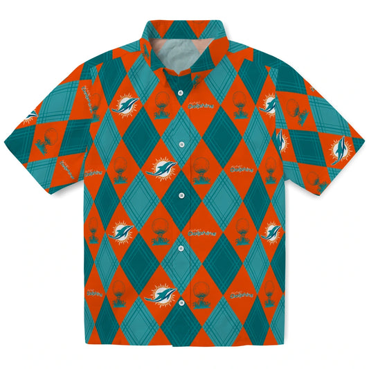 Miami Dolphins Hawaiian Shirt - Golfing Plaid | Moonbestprint