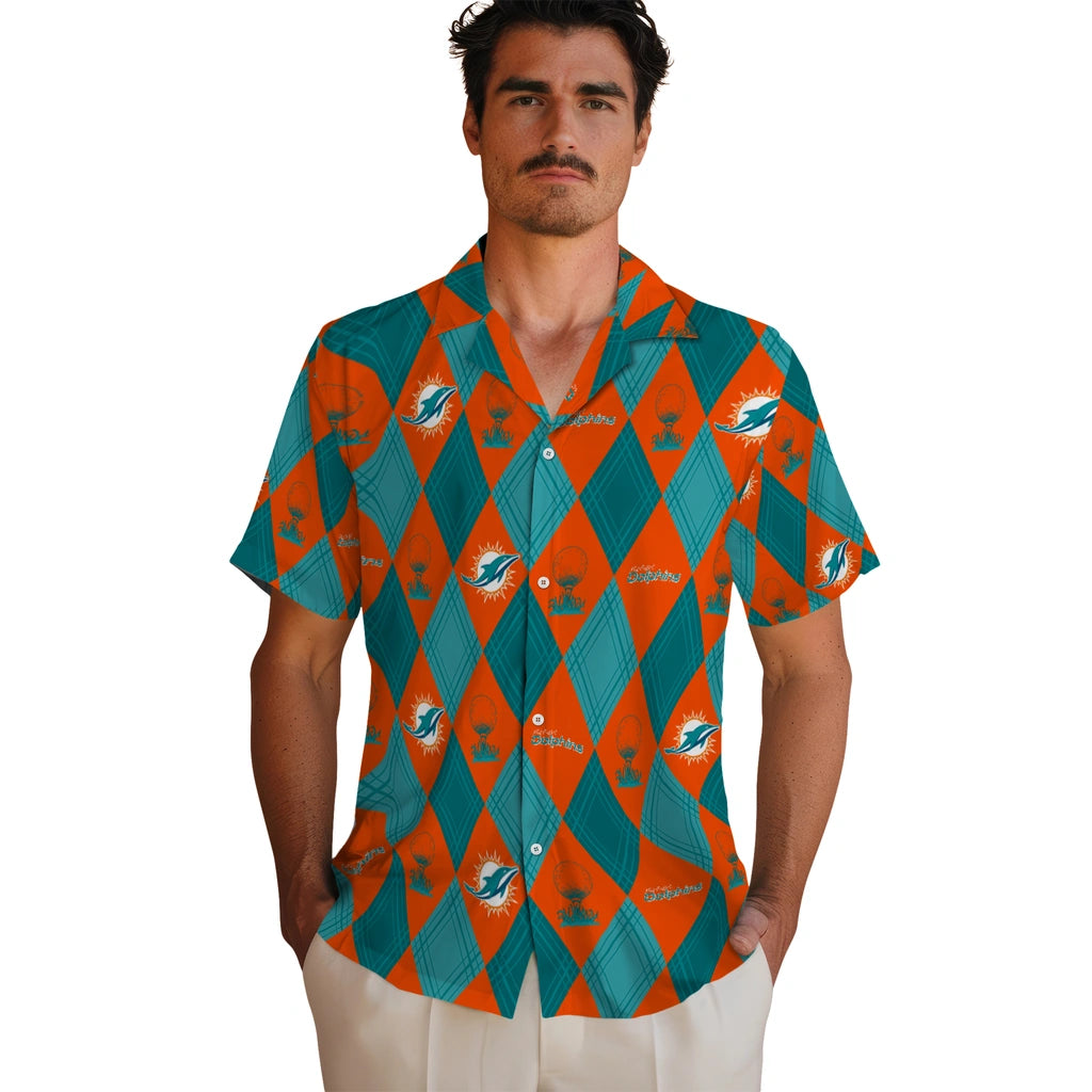 Miami Dolphins Hawaiian Shirt - Golfing Plaid | Moonbestprint