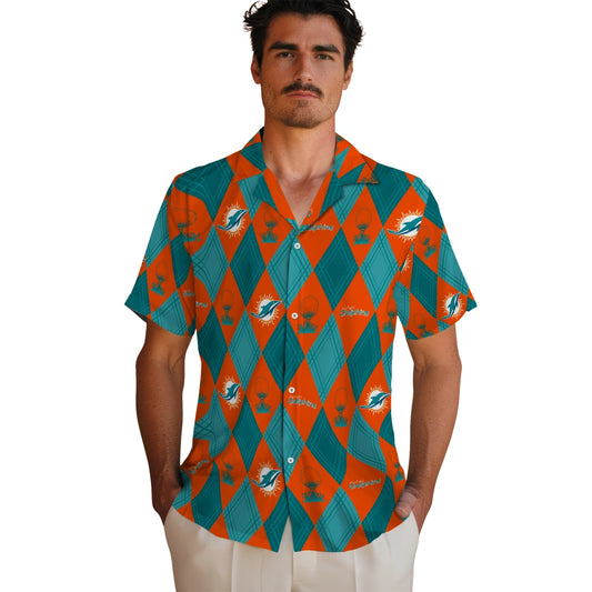 Miami Dolphins Hawaiian Shirt - Golfing Plaid | Moonbestprint