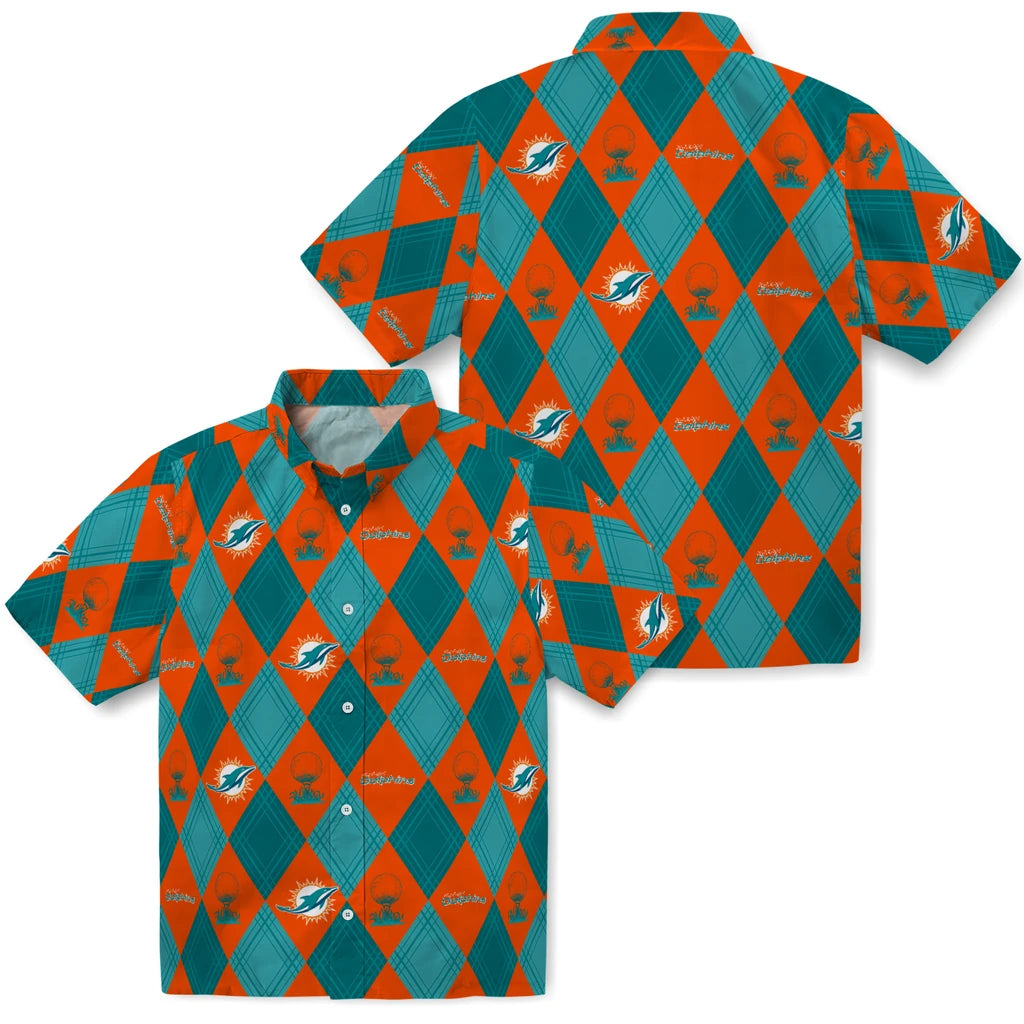 Miami Dolphins Hawaiian Shirt - Golfing Plaid | Moonbestprint