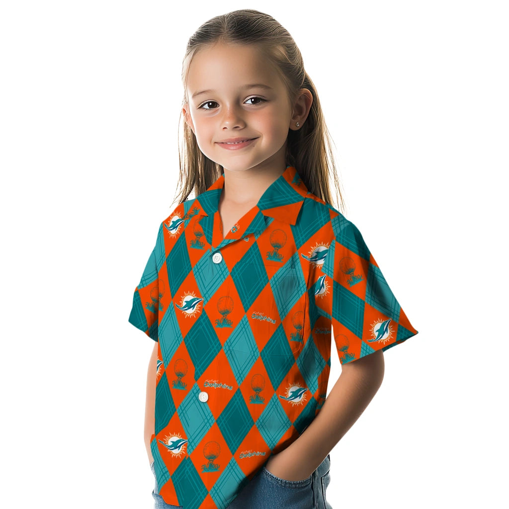 Miami Dolphins Hawaiian Shirt - Golfing Plaid | Moonbestprint