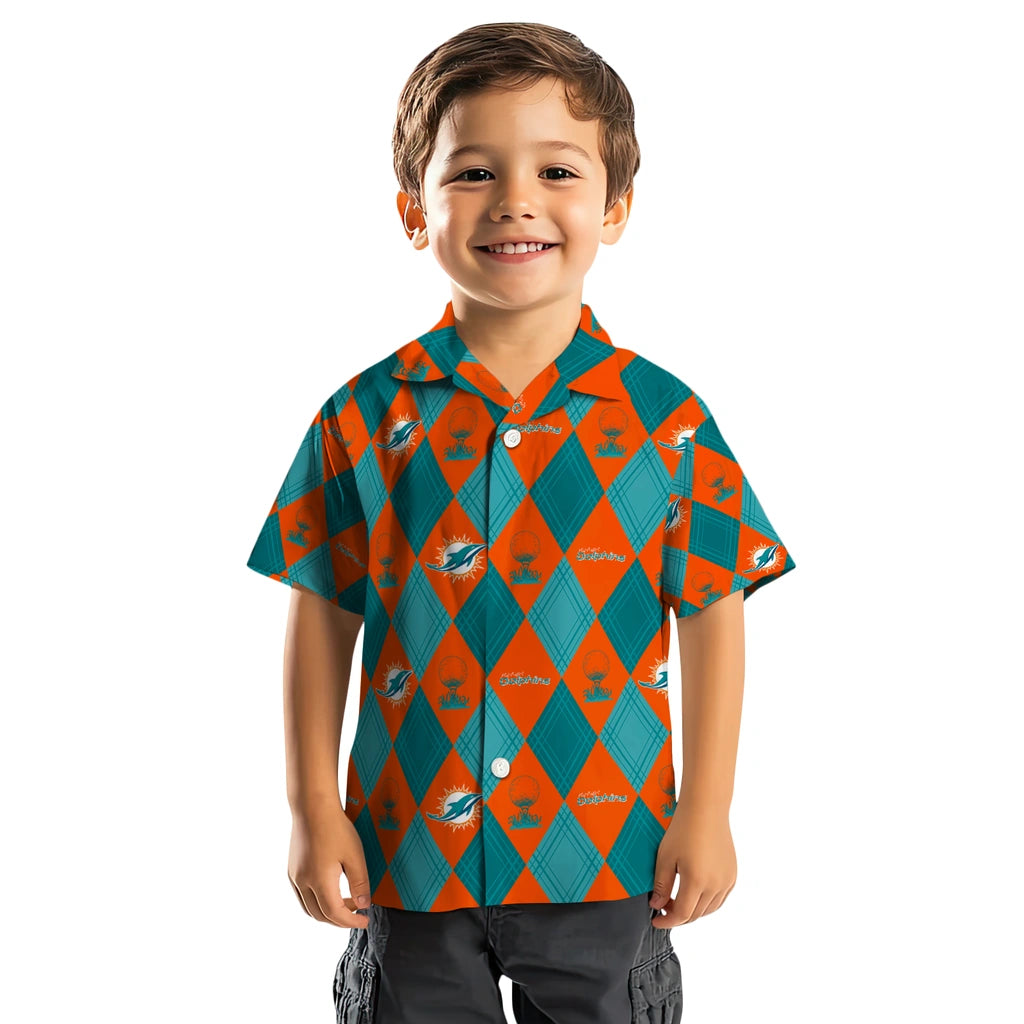 Miami Dolphins Hawaiian Shirt - Golfing Plaid | Moonbestprint