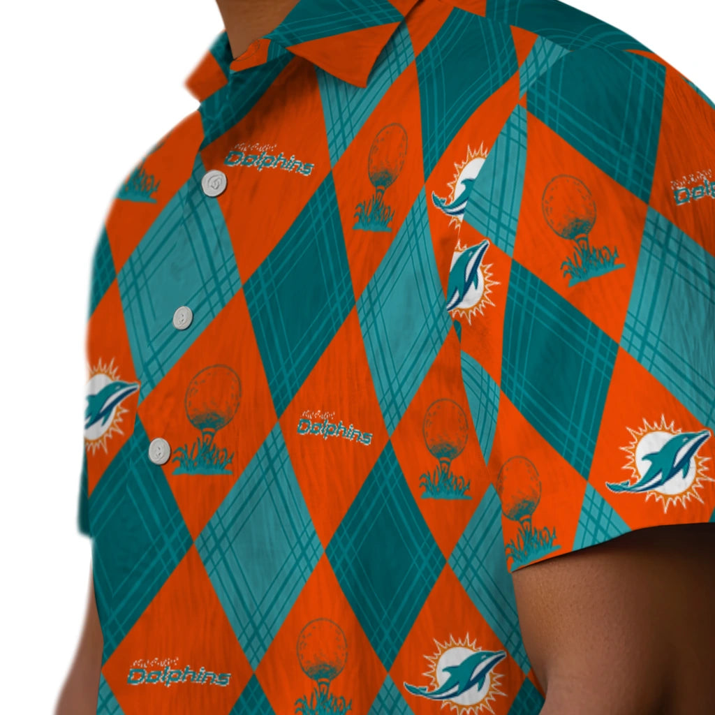Miami Dolphins Hawaiian Shirt - Golfing Plaid | Moonbestprint