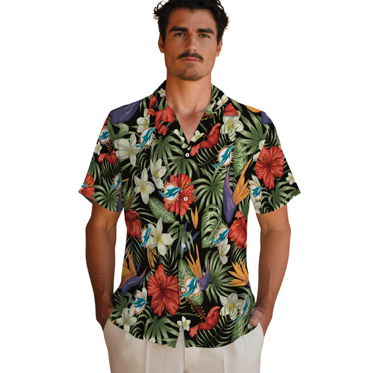 Miami Dolphins Hawaiian Shirt - Hawaii Floral Hibiscus | Moonbestprint