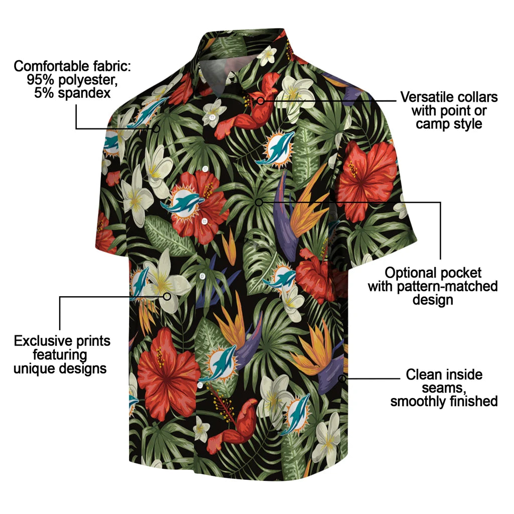 Miami Dolphins Hawaiian Shirt - Hawaii Floral Hibiscus | Moonbestprint