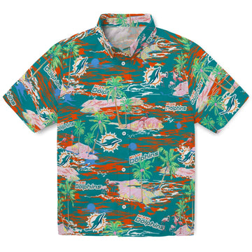 Miami Dolphins Hawaiian Shirt - Hawaii Island | Moonbestprint
