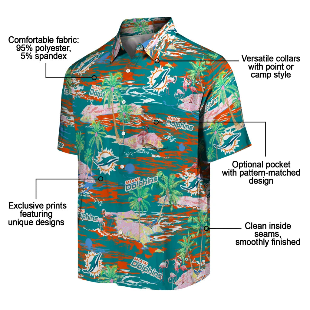 Miami Dolphins Hawaiian Shirt - Hawaii Island | Moonbestprint