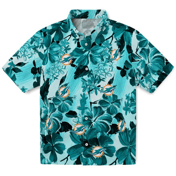 Miami Dolphins Hawaiian Shirt - Hibiscus Arrangement | Moonbestprint