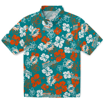 Miami Dolphins Hibiscus Bloom Hawaiian Shirt – Moonbestprint
