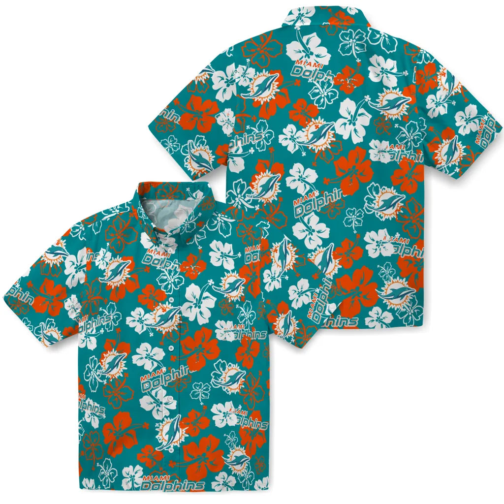 Miami Dolphins Hibiscus Bloom Hawaiian Shirt – Moonbestprint