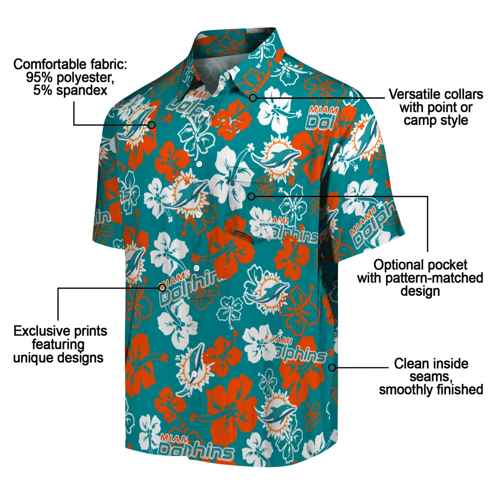 Miami Dolphins Hibiscus Bloom Hawaiian Shirt – Moonbestprint