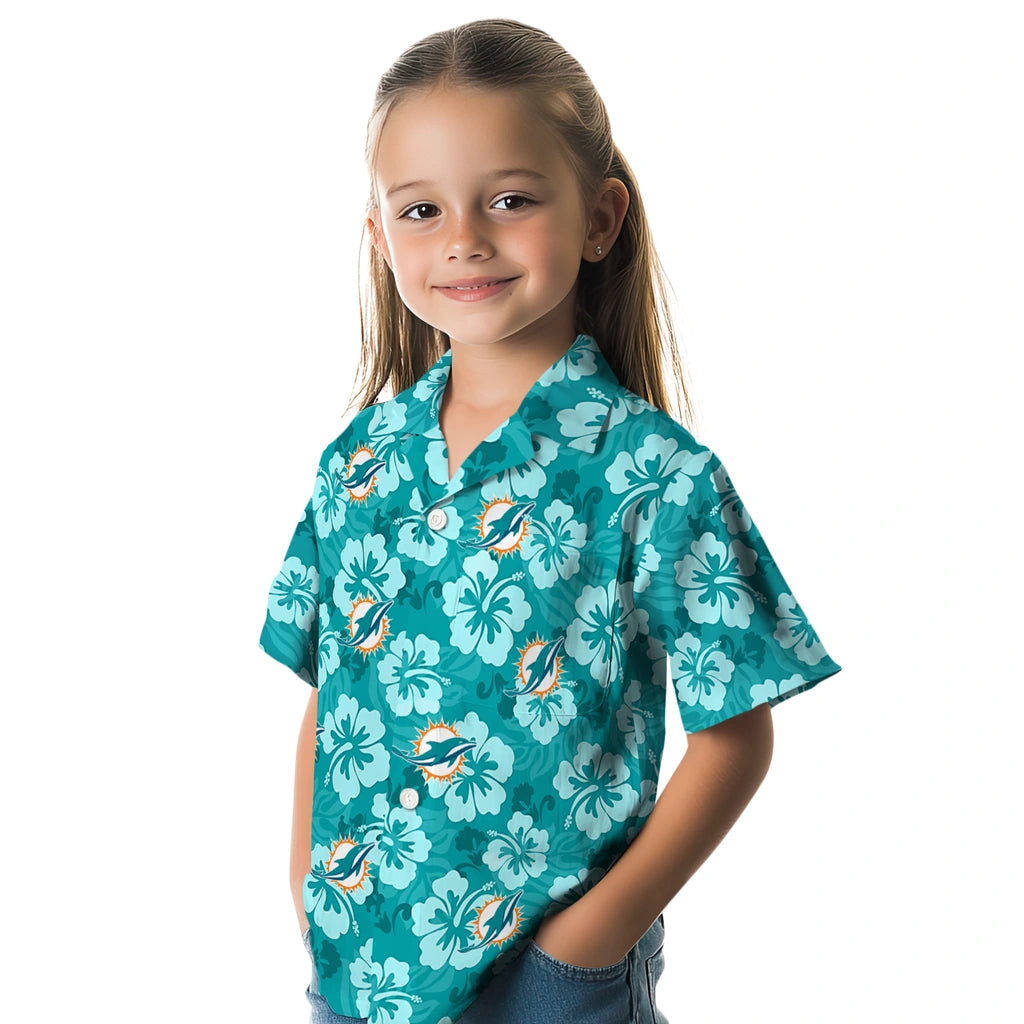 Miami Dolphins Hawaiian Shirt - Hibiscus Cluster | Moonbestprint