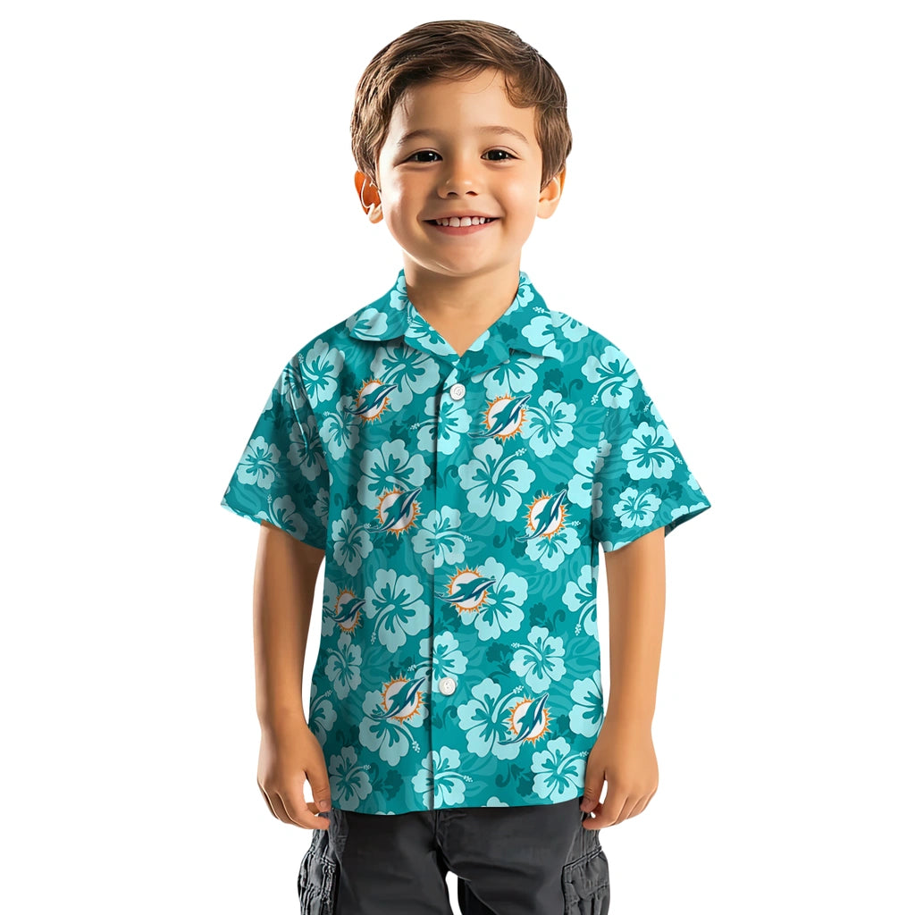 Miami Dolphins Hawaiian Shirt - Hibiscus Cluster | Moonbestprint
