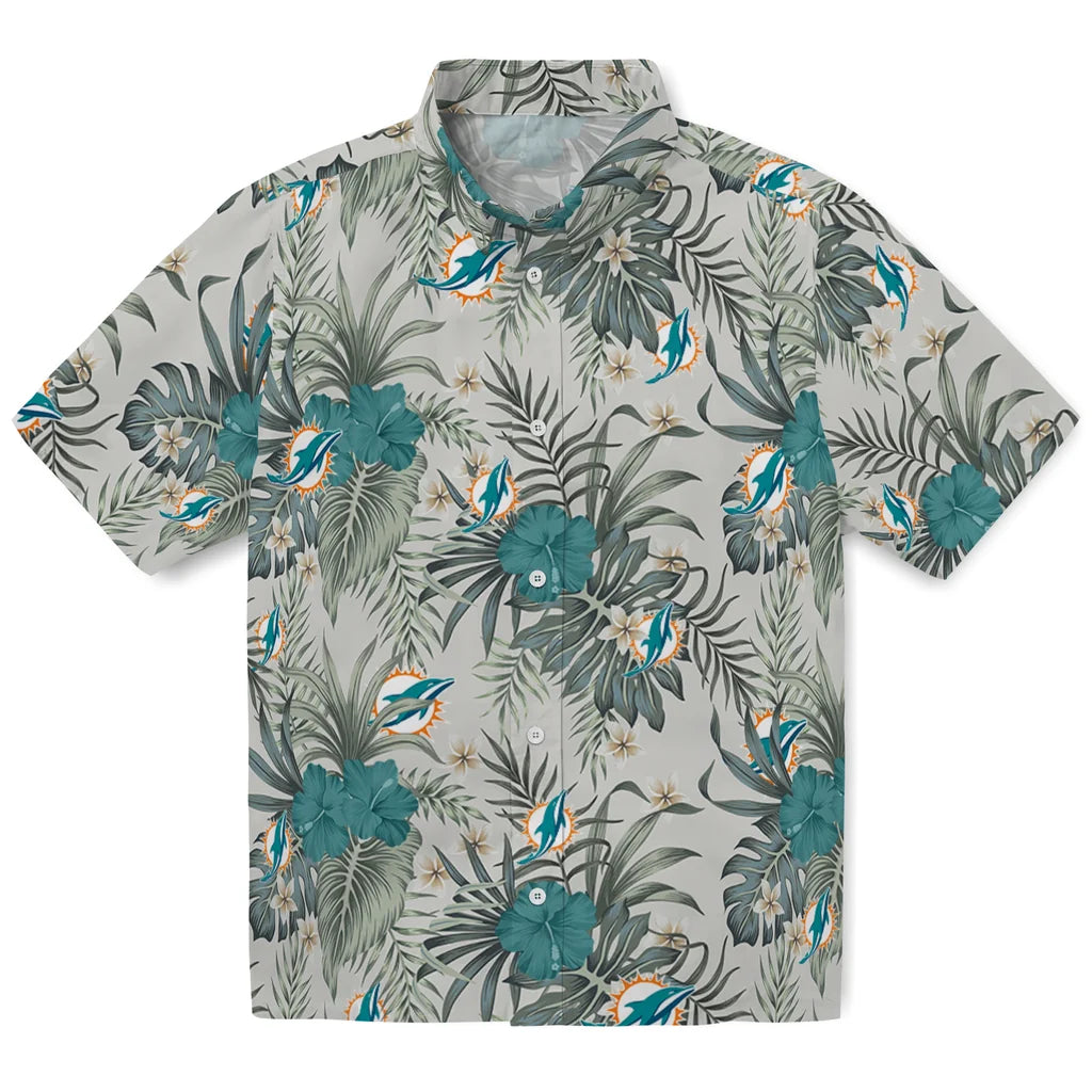 Miami Dolphins Hawaiian Shirt - Hibiscus Designs | Moonbestprint