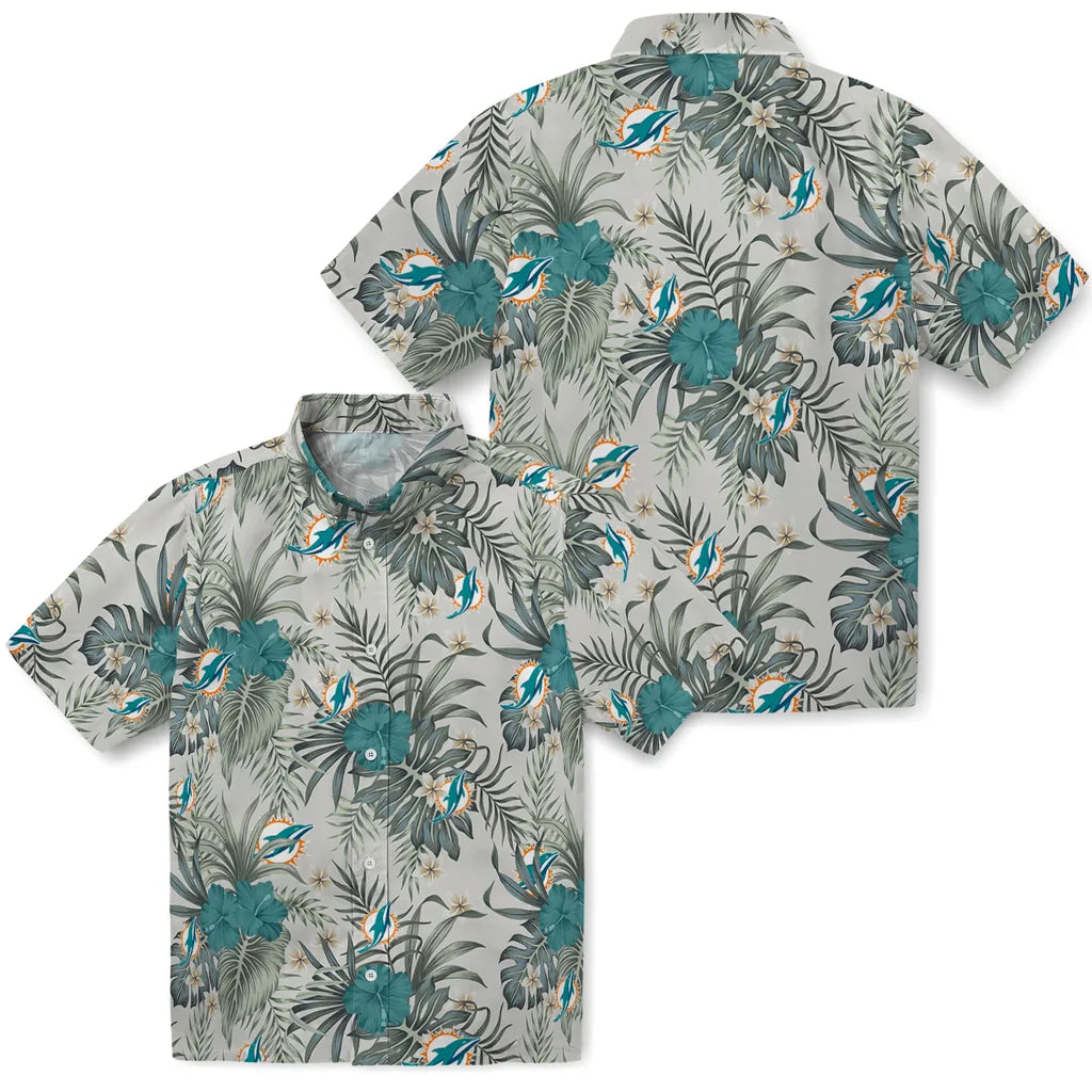 Miami Dolphins Hawaiian Shirt - Hibiscus Designs | Moonbestprint