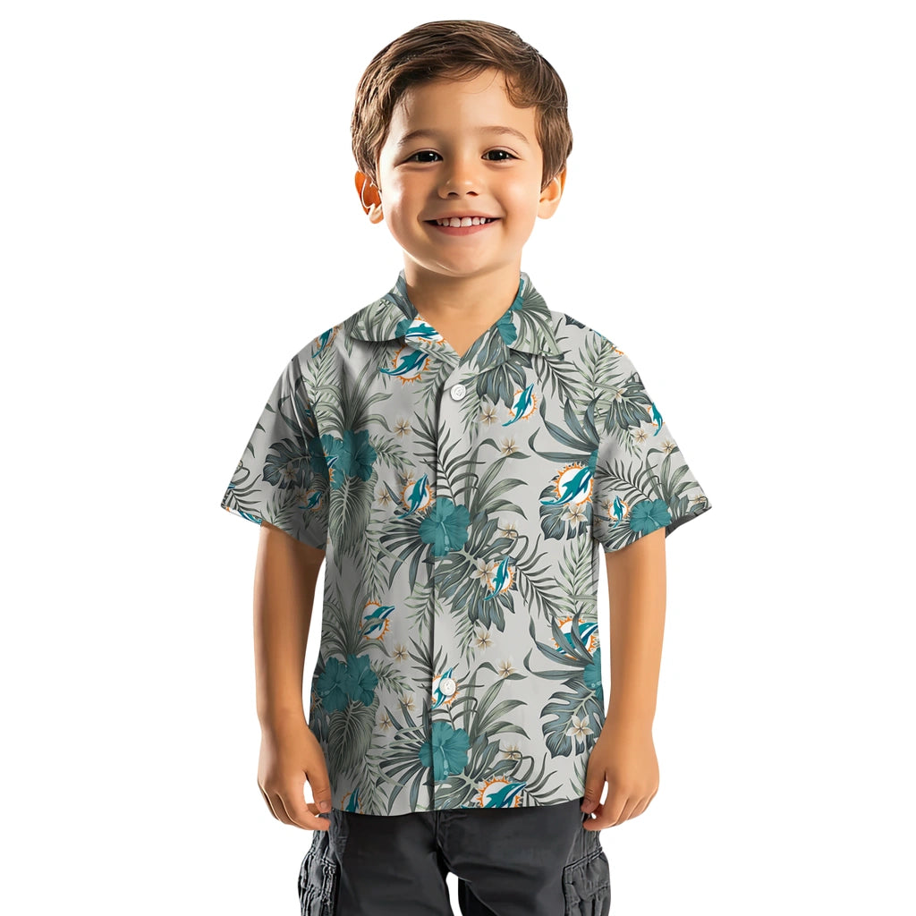 Miami Dolphins Hawaiian Shirt - Hibiscus Designs | Moonbestprint