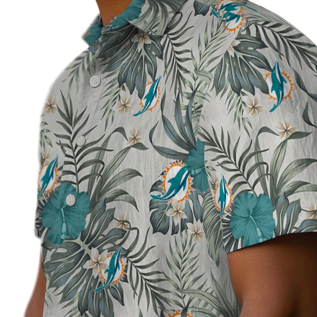 Miami Dolphins Hawaiian Shirt - Hibiscus Designs | Moonbestprint